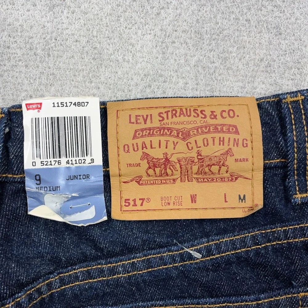 Vintage Levis 517 Jeans Women 9 Jr Low Rise Bootcut Deadstock  29x33 90s 1998